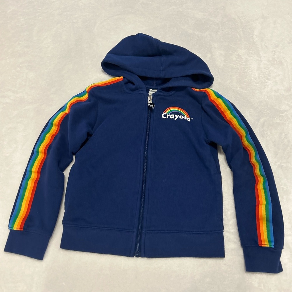 Crayola Navy Hoodie with Rainbow Accents